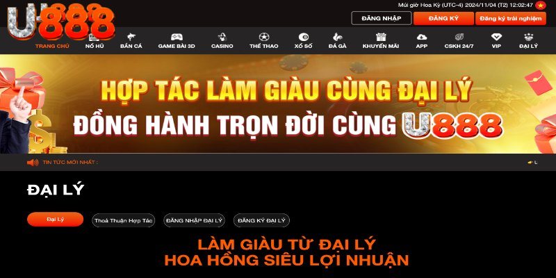 Hợp tác mở đại lý U888 là hoạt động quảng bá cho nhà cái